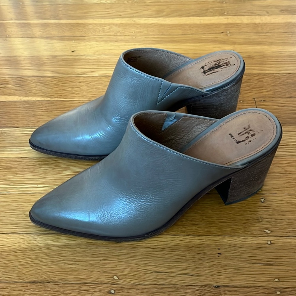 Frye mules. Size 9. Taupe/gray. Great used condition. Hardly worn.